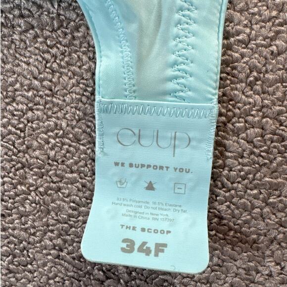 NWT CUUP The Scoop Micro Bra Underwire Aqua Blue Size 34F - Picture 6 of 6